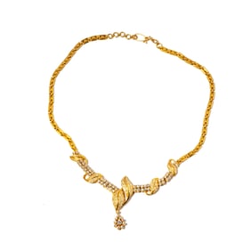 14 Karat Yellow Gold Diamond Necklace