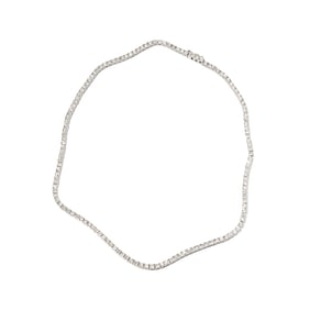 14 Karat White Gold Diamond Necklace
