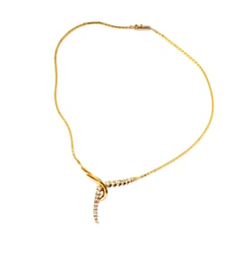 Jose Hess 14 Karat Yellow Gold, Diamond Necklace