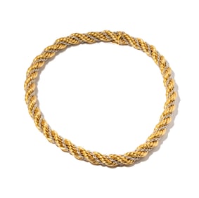 Italian 18 Karat Gold Two-tone Rope Chain