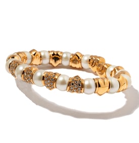 18 Karat Rose Gold Diamond Pearl bracelet