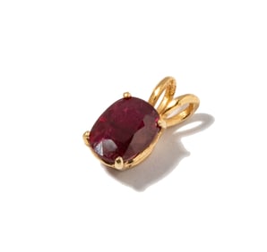 14 Karat Yellow Gold Burmese Ruby Pendant