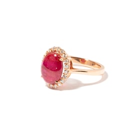14 Karat Rose Gold, Diamond and Ruby Ring