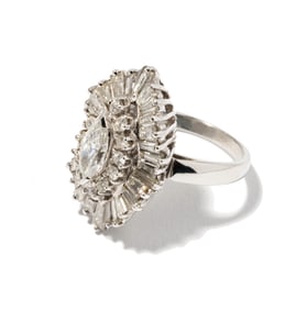 Platinum, Diamond Cluster Ring/Pendant