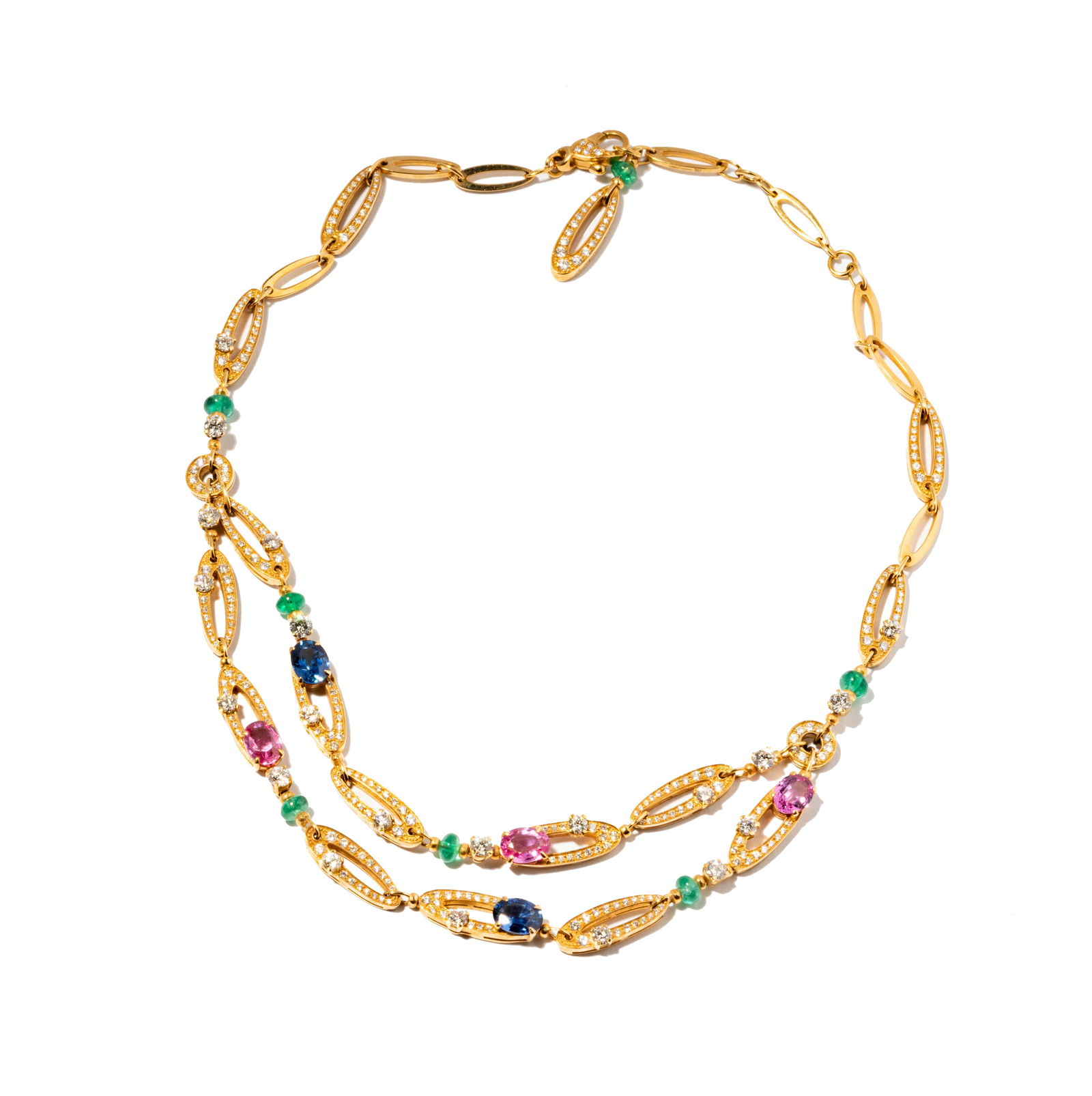 Bulgari 18 Karat Yellow Gold, Gem-Set and Diamond 'Elisia' Necklace (1 of 7)