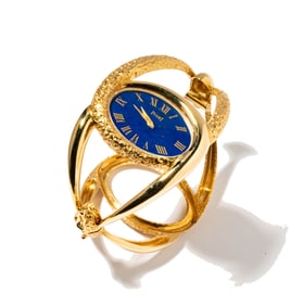 Piaget 18 Karat Yellow Lapis Bangle Watch