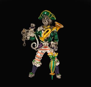 Gene Moore for Tiffany and Co.: Sterling and Enamel Pirate Clown