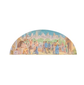 Joseph Edward Knowles (1907-1980): Study for Industry Mural, Veterans Memorial Building, Santa