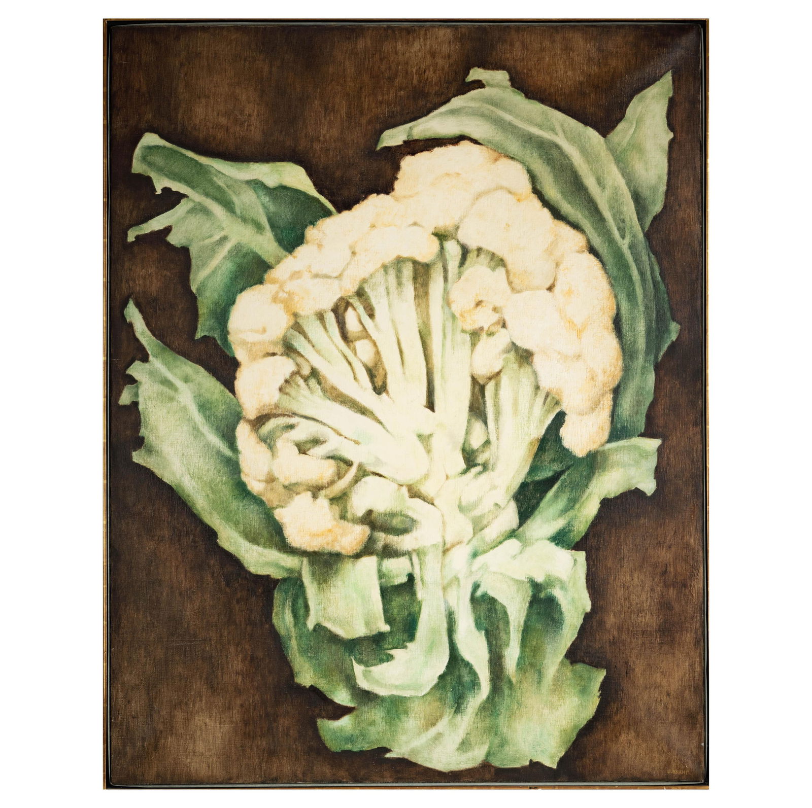 John Ulbricht (1926-2006): Cauliflower: John Ulbricht 1926-2006 Cauliflower oil on canvas signed lower right 56 x 43 1/2 in. (142.2 x 110.5 cm.), Frame: 58 x 45 1/2 in. (147.3 x 115.6 cm.)