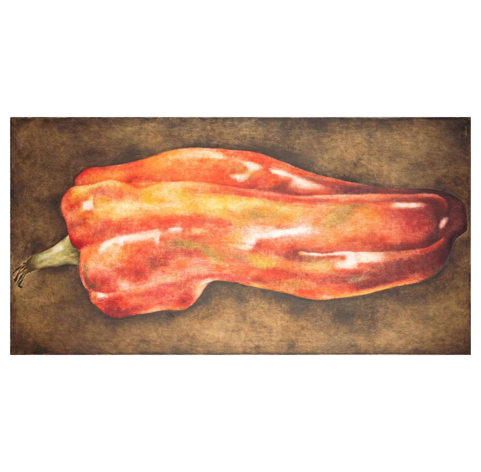 John Ulbricht (1926-2006): Red Pepper: John Ulbricht 1926-2006 Red Pepper oil on canvas signed upper right 39 x 75 in. (99.1 x 190.5 cm.), Frame: 40 x 76 in. (101.6 x 193 cm.)