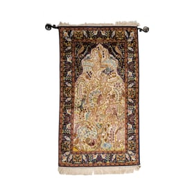 Isfahan Tree of Life Silk Rug 4' 8" x 2' 8"