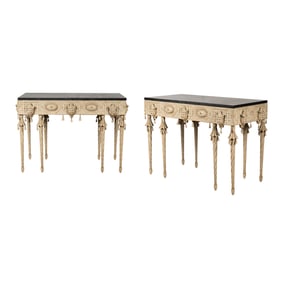 A Pair of Niermann Weeks Chinoiserie Console Tables
