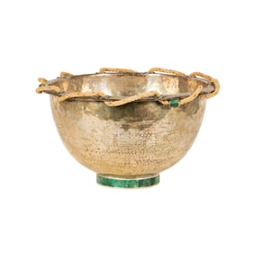 Emilia Castillo (B. 1958): Silverplate and Rope Punch Bowl