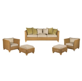 A Janus et Cie Wicker Patio Furniture Suite