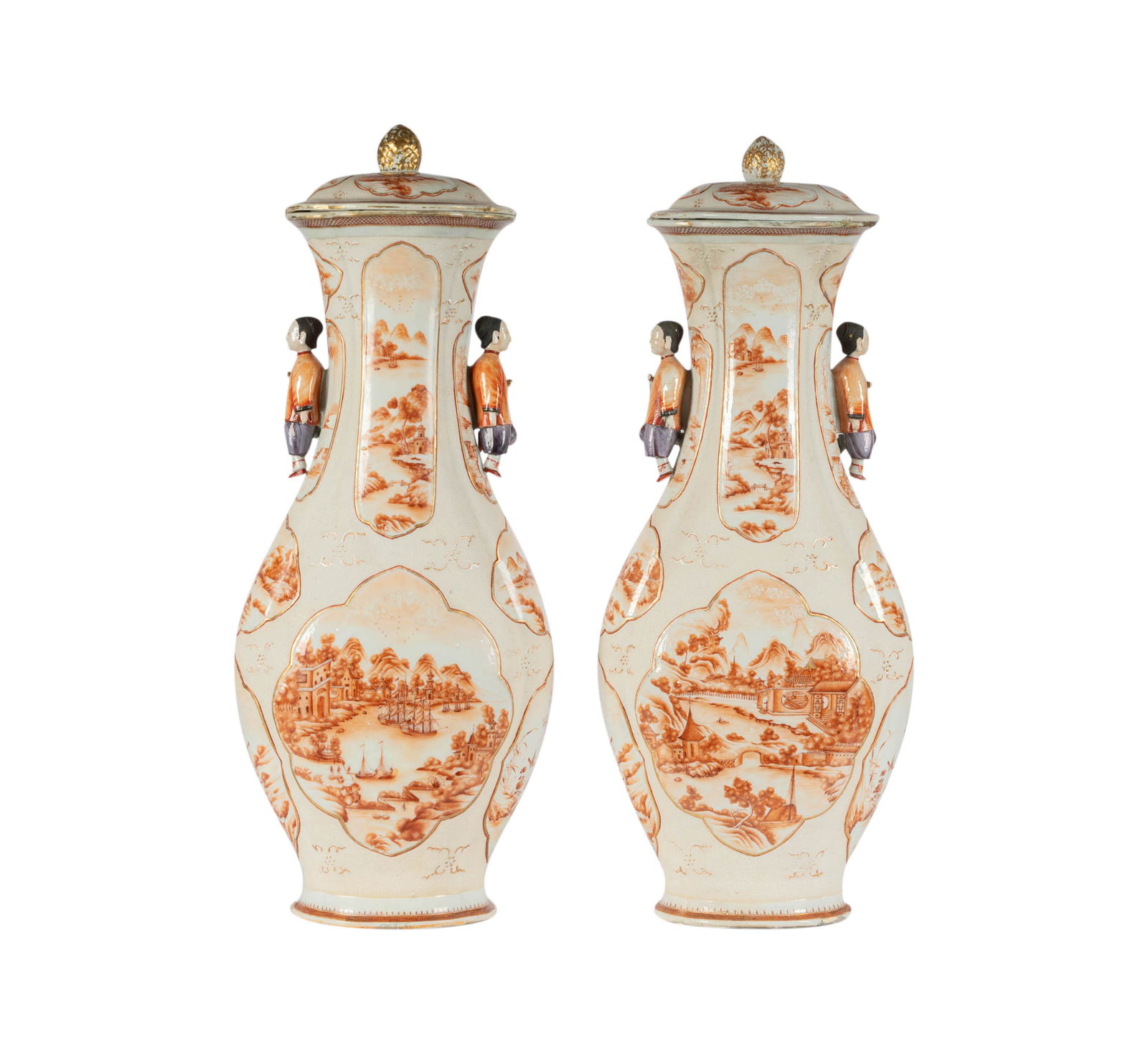 A Pair of Very Rare Large Chinese European-Subject Vases and Covers (1 of 20)