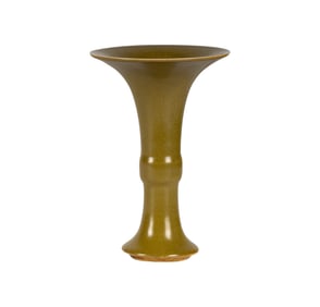 A Chinese Teadust-Glazed Beaker Vase