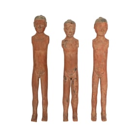 Three Chinese Earthenware Figures
