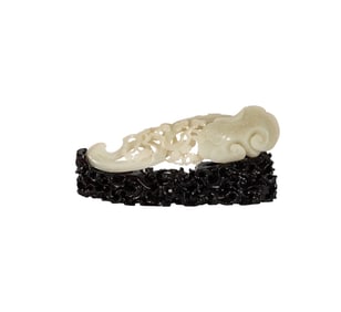 A Large Chinese White Jade Carving