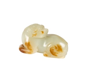 A Chinese Antique Jade Carved Lion