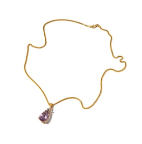 18 Karat Yellow Gold and Amethyst Necklace