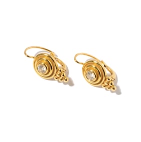 Temple St. Clair 18 Karat Yellow Gold Diamond Earrings