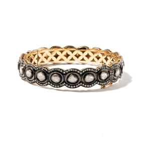Gold and Silver, Polki Diamond Bangle