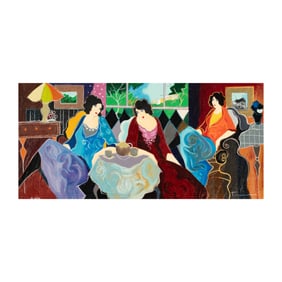 Itzchak Tarkay, Serbian/Israeli 1935-2012, Ladies at Tea