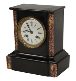 A French Slate and Marble Mantel Clock