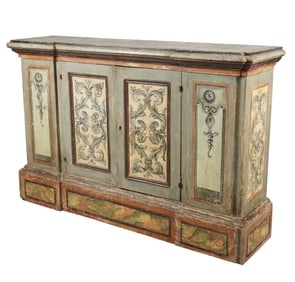 An Italian Polychrome-Painted Wood Credenza