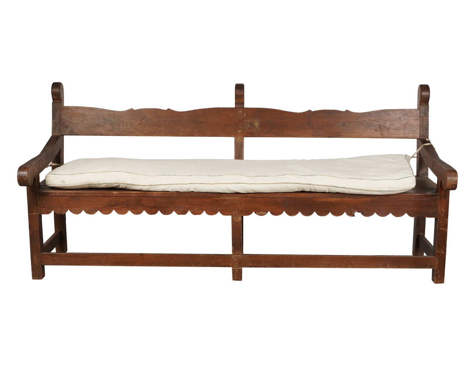 A Spanish Colonial-Style Carved Wood Bench (1 of 11)