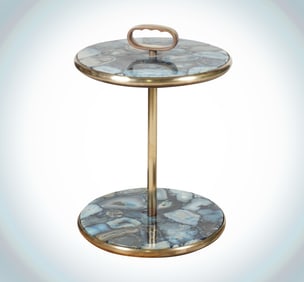 A Brass and Agate Cocktail Stand