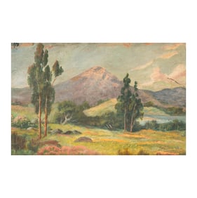 California Impressionist School: Eucalyptus Landscape