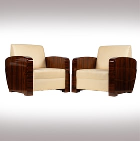 A Pair of Art Deco Style Armchairs