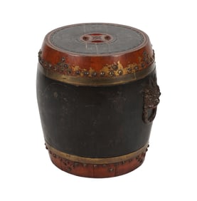 A Chinese Lacquered Drum Table