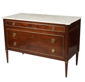 A French Empire-Style Marble-Top Commode