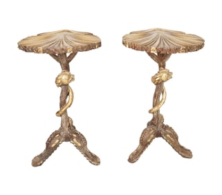 A Pair of Italian Grotto-Style Side Tables