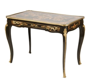 A Louis XV-Style Marquetry Bureau Plat
