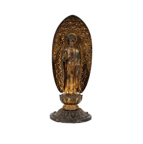 An Antique Japanese Carved Giltwood Buddha Figure