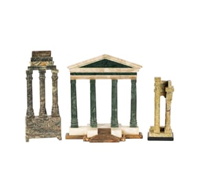 Three Italian Grand Tour Style Marble Table Decorations