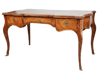 A Louis XV-Style Kingwood and Tulipwood Bureau Plat