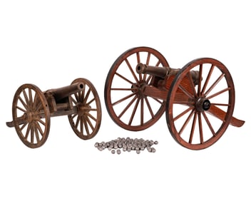 Two Vintage Models of Artillery Cannons