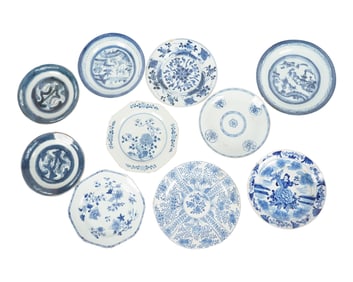 A Group of Ten Chinese Blue and White Export Porcelain Plates