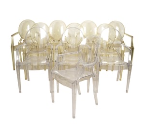 A Set of Seven Phillippe Starck for Kartell Louis Ghost Chairs