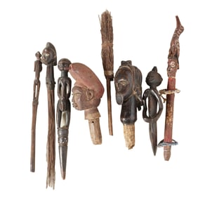 Eight African Wood Carvings