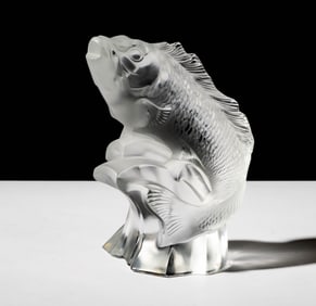 A Lalique Glass Fish Sculpture
