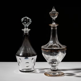 Two Crystal Decanters (Moser & St. Louis)