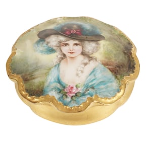 A Limoges Porcelain Table Box