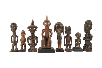 Eight African Carved Wood Figures
