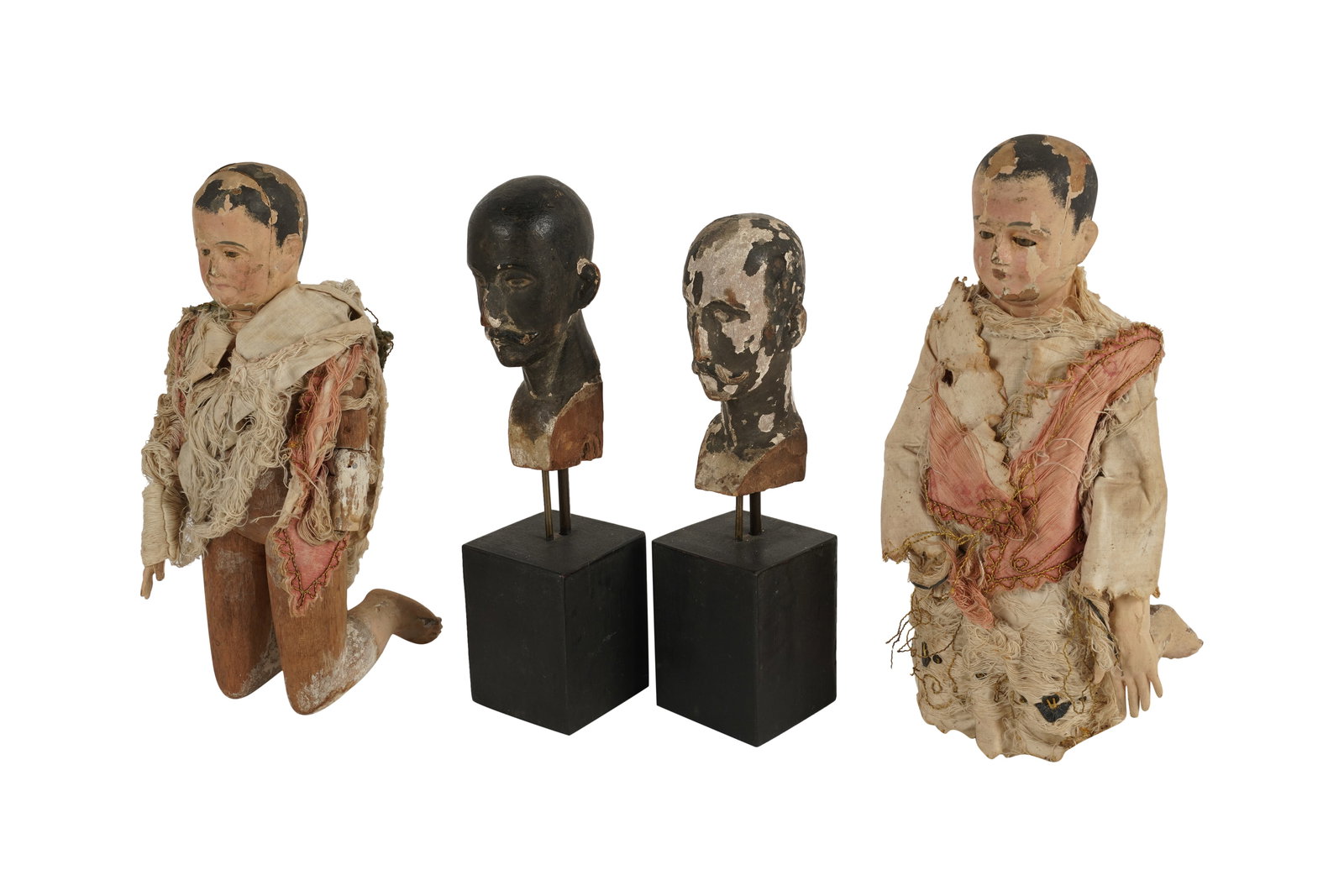 Two Pairs of Carved Wood Santo Figures (1 of 6)