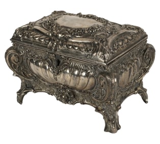 A Silverplate Jewelry Casket